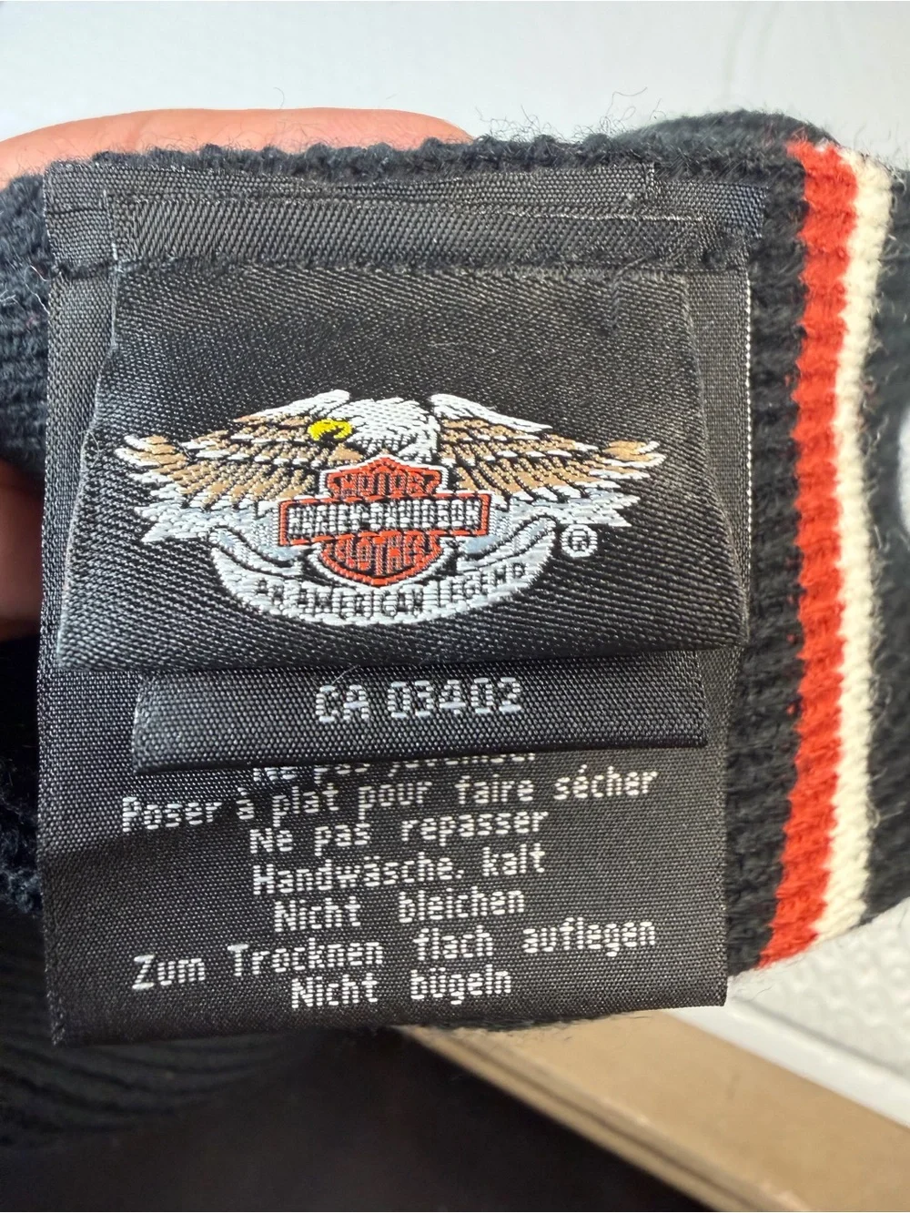 Harley-Davidson Black Scarf with Red & White Stripes